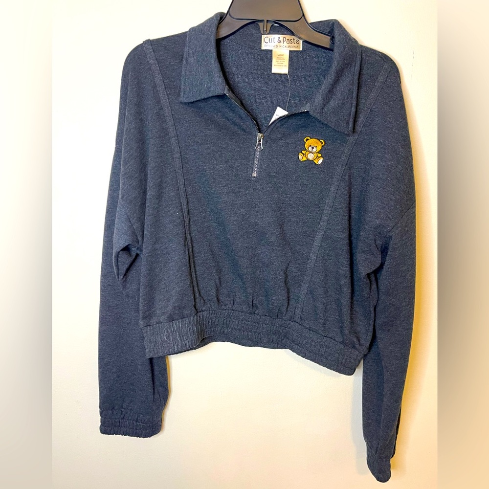 Cropped Teddy Bear Quarter Zip